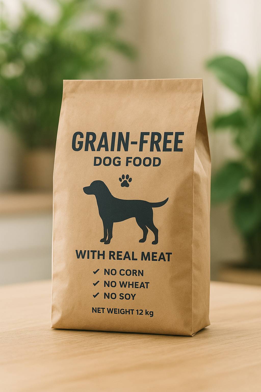 en påse spannmålsfritt hundfoder